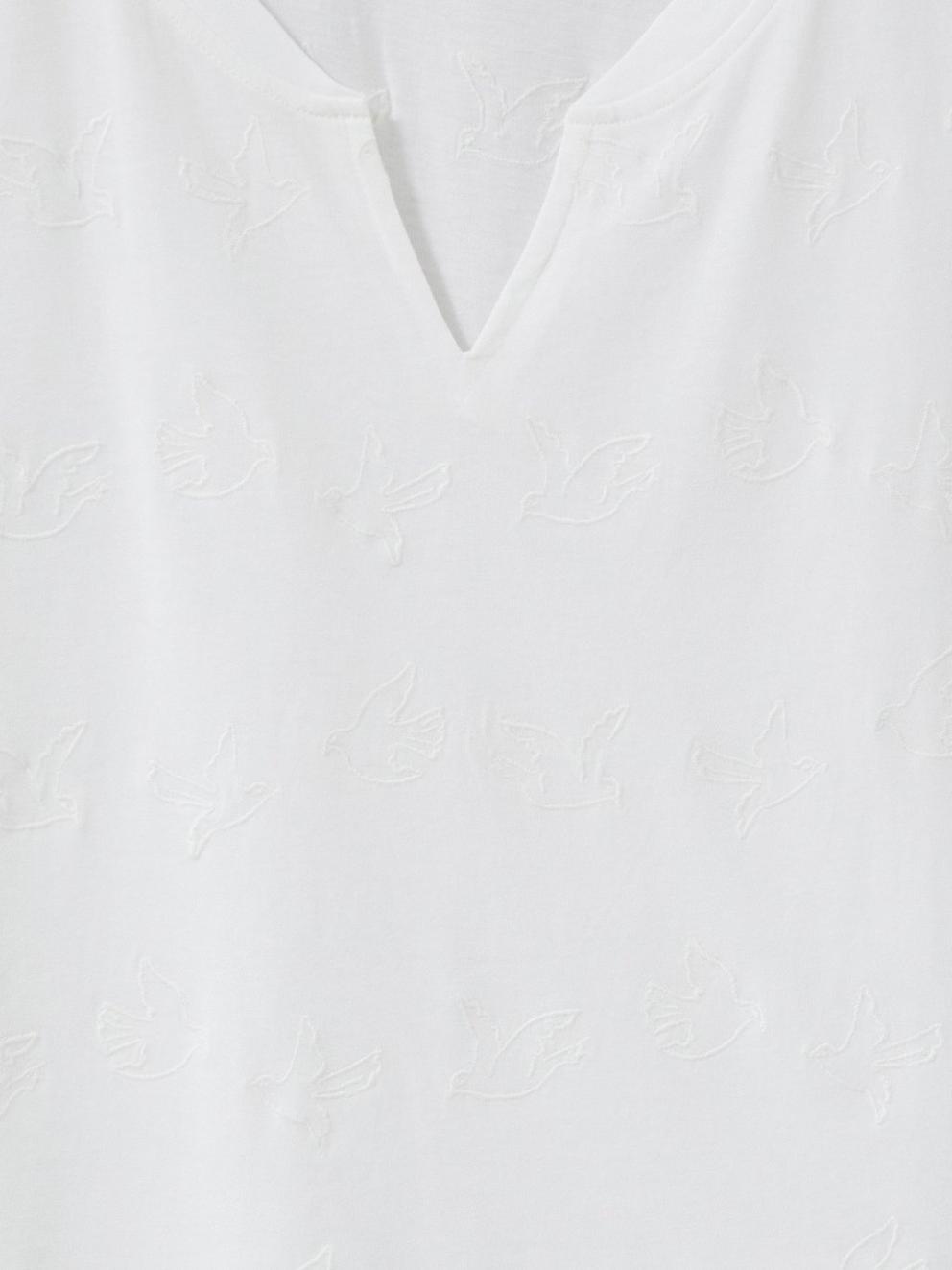 Carly Garment Dyed Jersey Tee in WHITE PLAIN - FLAT DETAIL