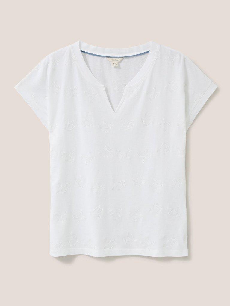 Carly Garment Dyed Jersey Tee in WHITE PLAIN - FLAT FRONT