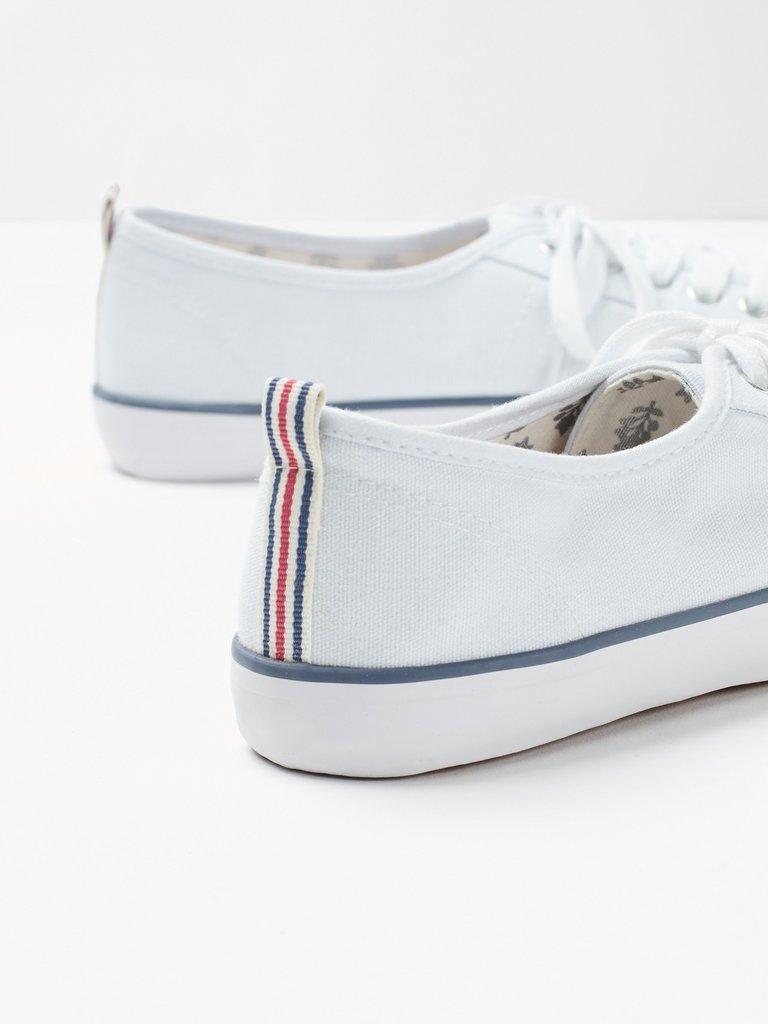 Superga Lace Up Trainer in WHITE - FLAT BACK