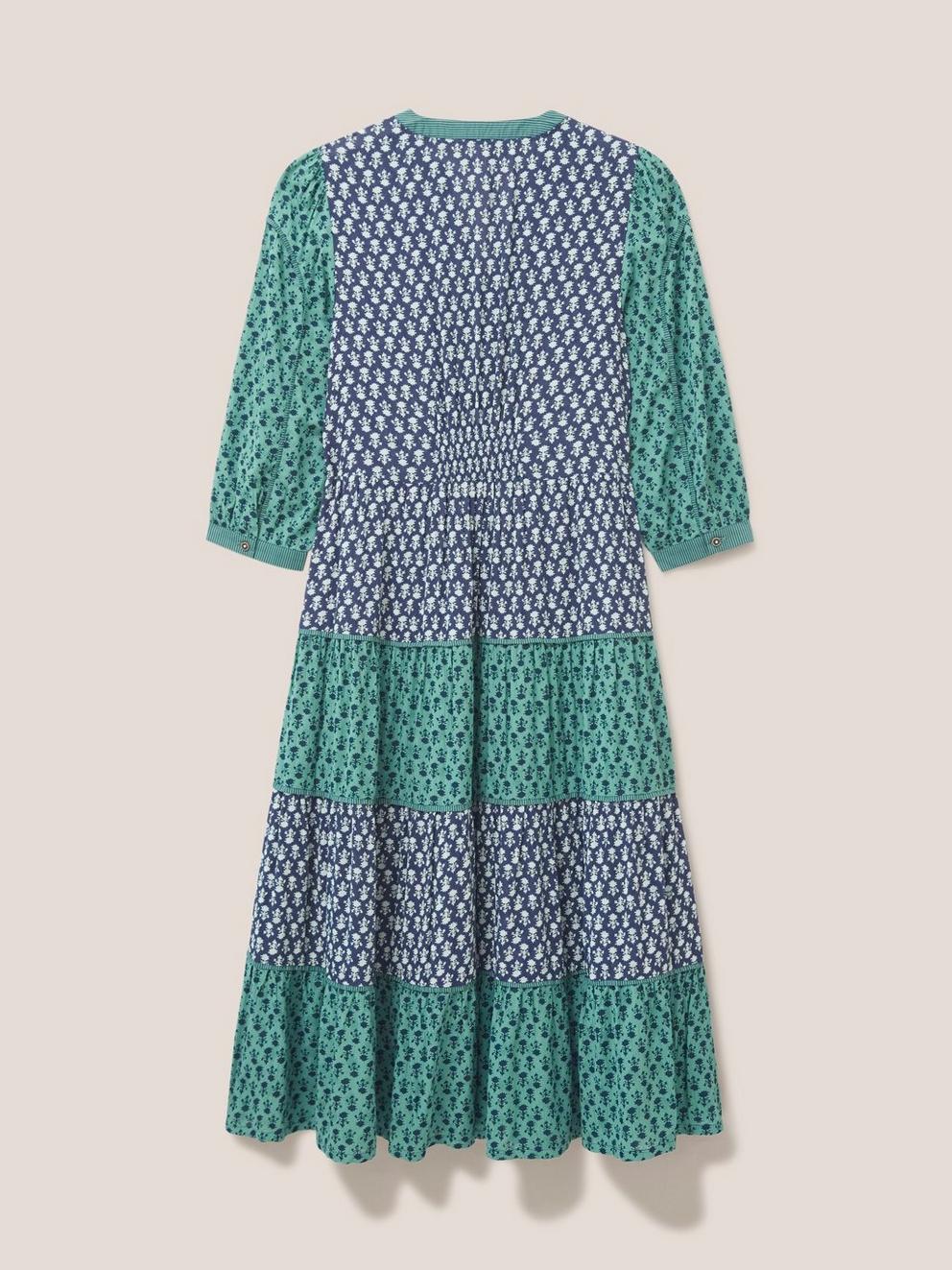 Darcy Corded Dress in SEAFOAM GREEN PLAIN - FLAT BACK