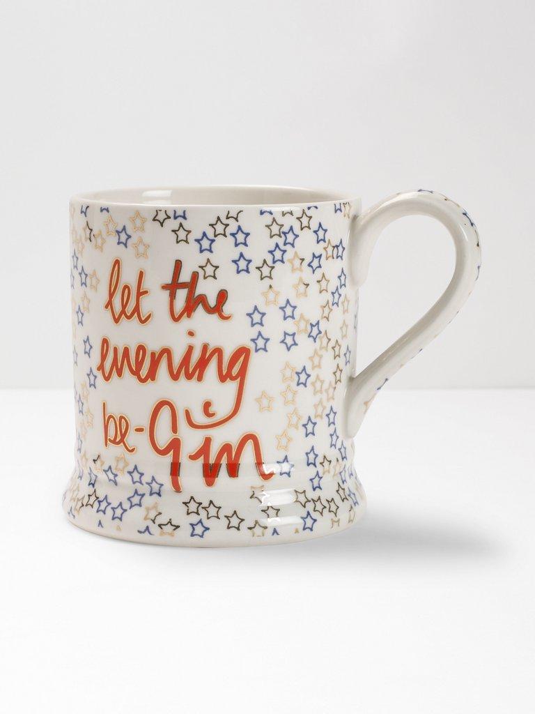 Let The Evening BeGin Mug in BLUE - FLAT FRONT