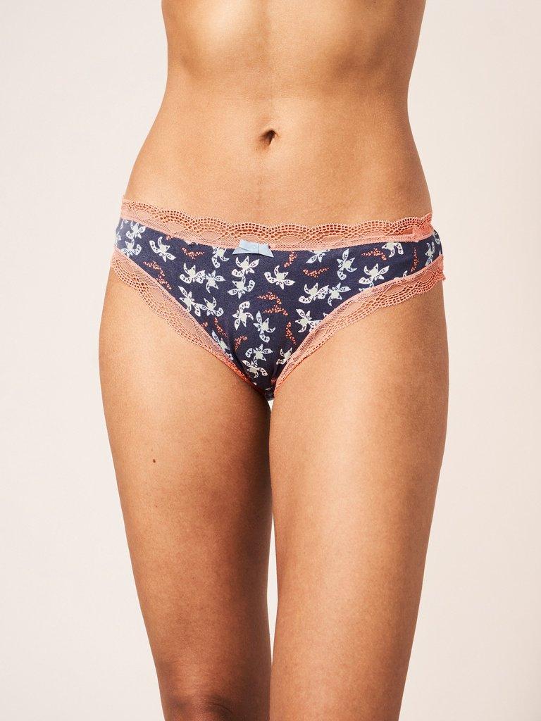 Pop Floral Knicker in NAVY - MODEL FRONT