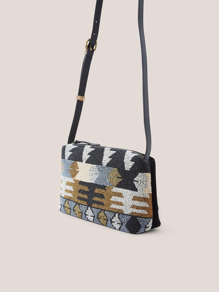 Rose Portrait Crossbody in STORM GREY - MODEL FRONT