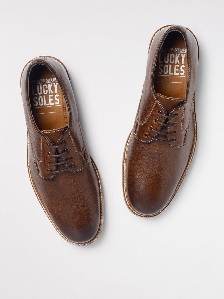 Toby Derby Shoe in CHESTNUT - FLAT BACK