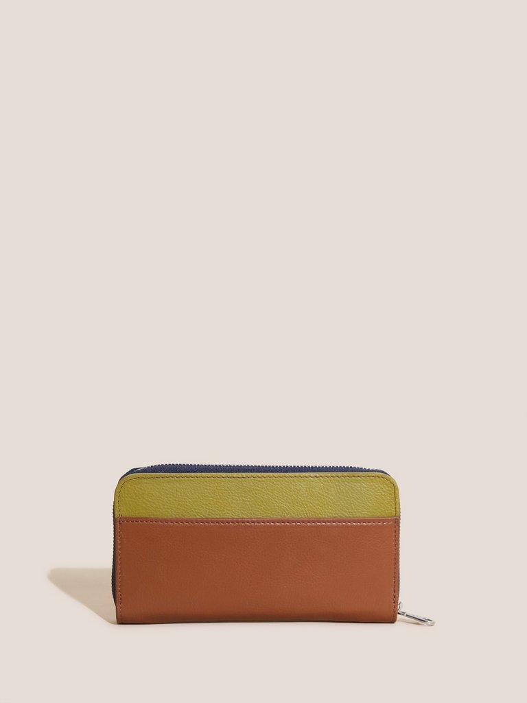 Rose Leather Flapover Purse in BUTTERCUP YELLOW PLAIN - FLAT BACK