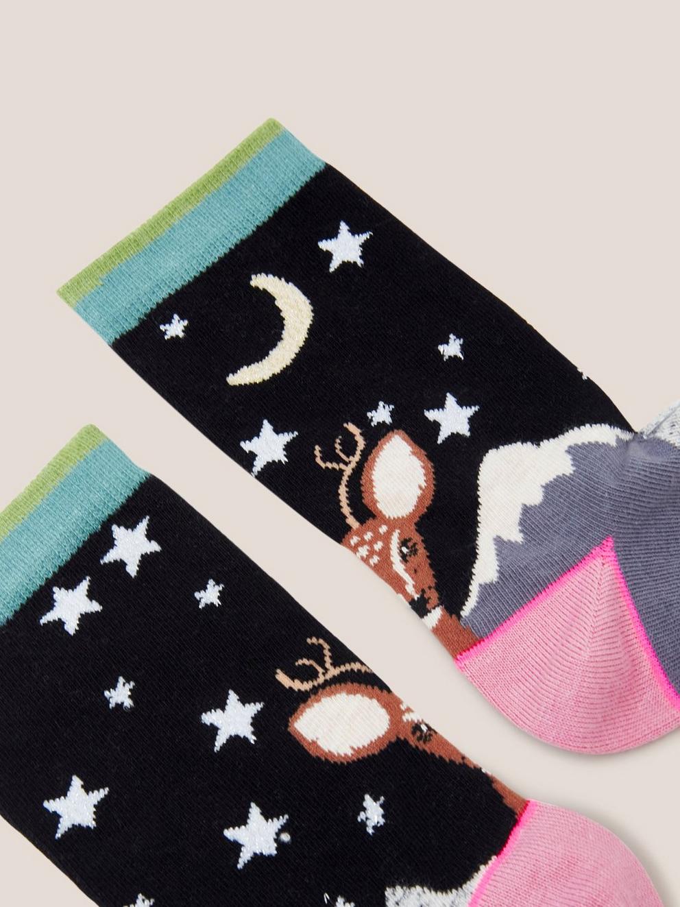 Spots  Stars Sock in GREY MULTI - FLAT DETAIL