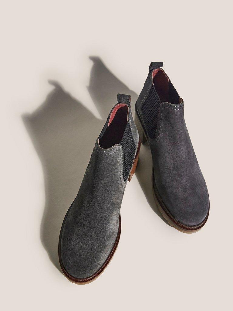 Leah Chelsea Boot in GREY - FLAT DETAIL