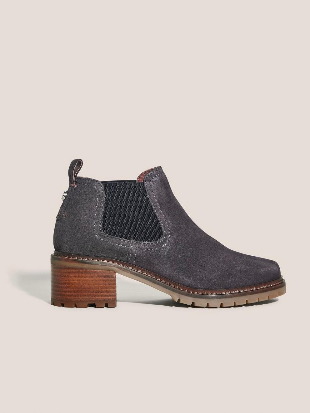 Leah Chelsea Boot in GREY - FLAT FRONT