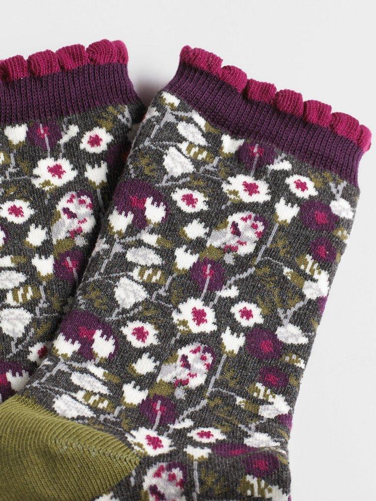 Hiding Owls Sock 2 Pack in MULTI - FLAT DETAIL