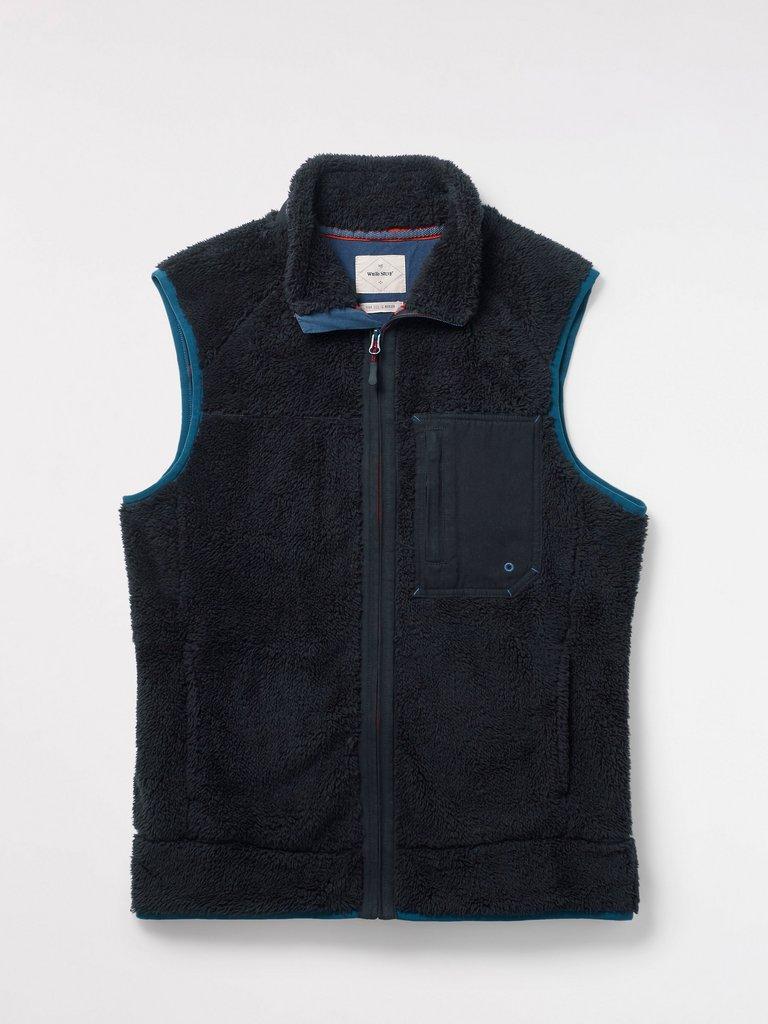 Mottaret Fleece Gilet in NAVY - FLAT FRONT