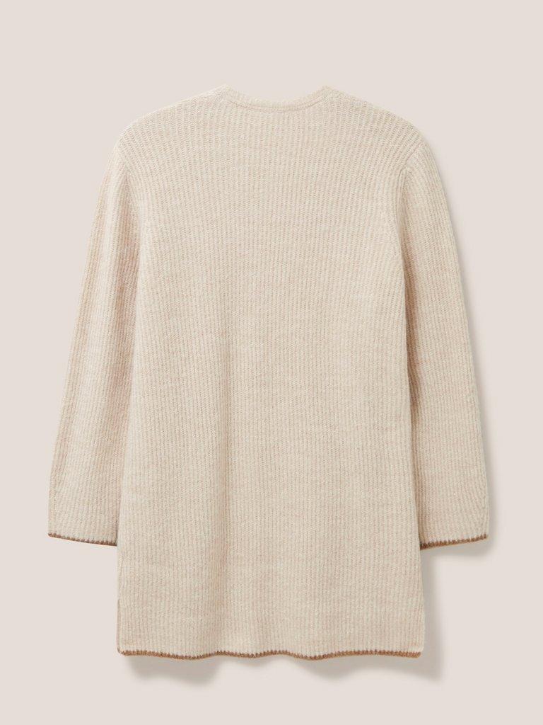 Speckled Longline Cardi in NEUTRAL - FLAT BACK