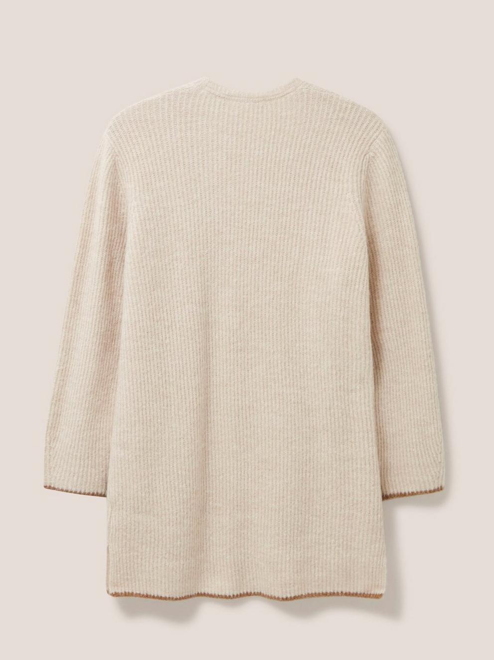 Speckled Longline Cardi in NEUTRAL - FLAT BACK