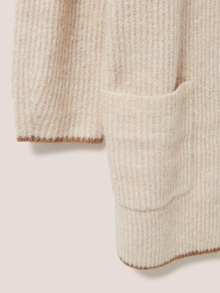 Speckled Longline Cardi in NEUTRAL - FLAT DETAIL