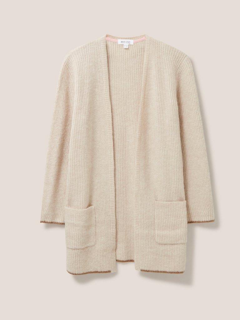 Speckled Longline Cardi in NEUTRAL - FLAT FRONT