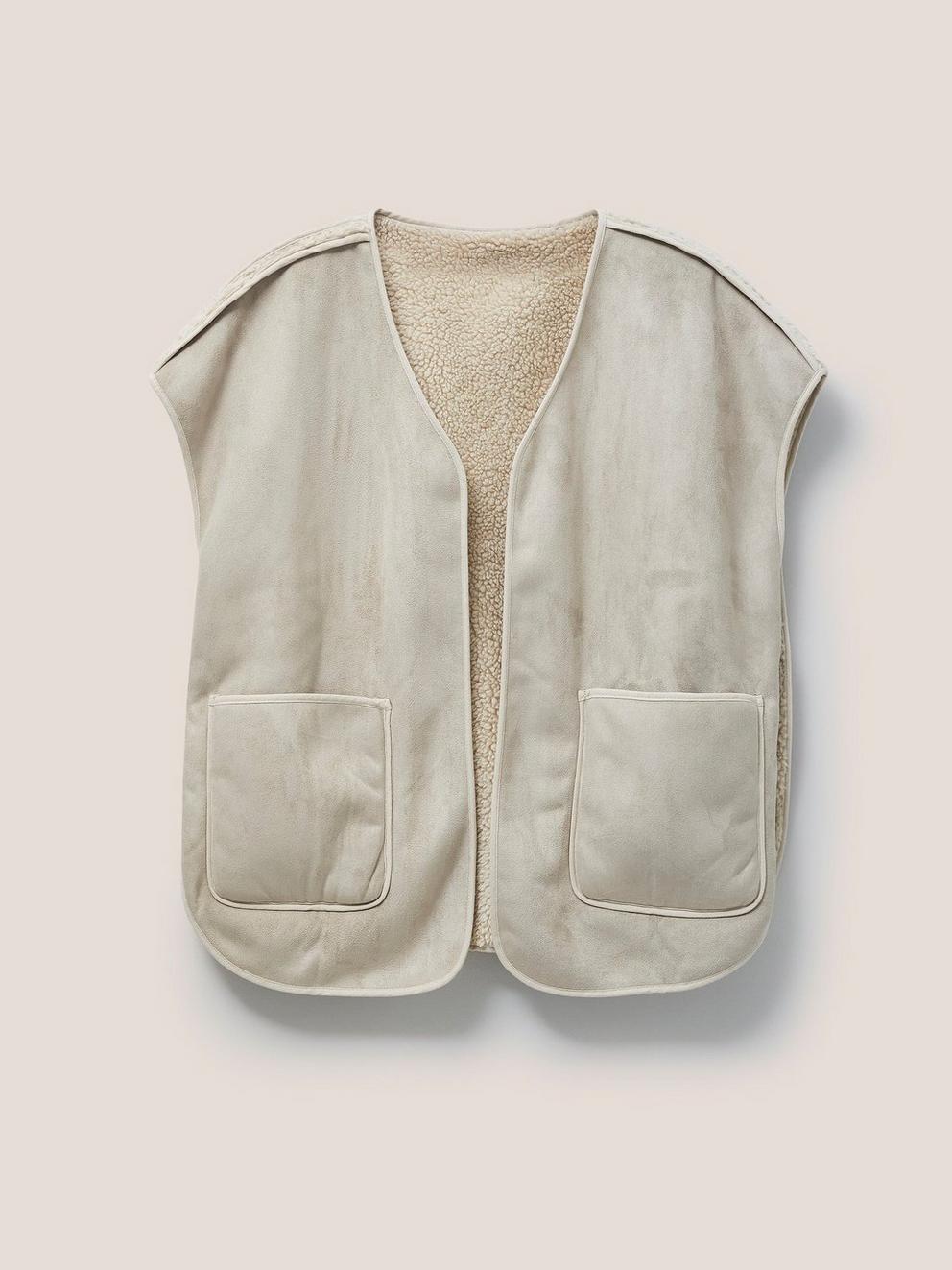 Cable Pom Pom Poncho in OATMEAL - FLAT FRONT