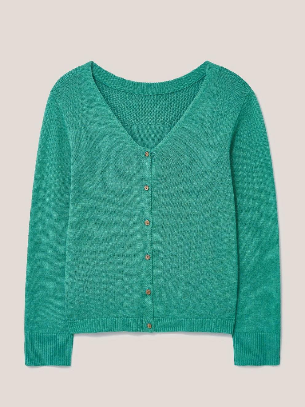 Tilly Cable Poncho in JADE GREEN - FLAT FRONT