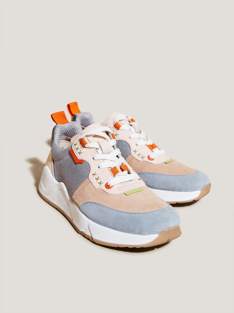 Alyssa Velcro Trainer in GREY - FLAT FRONT