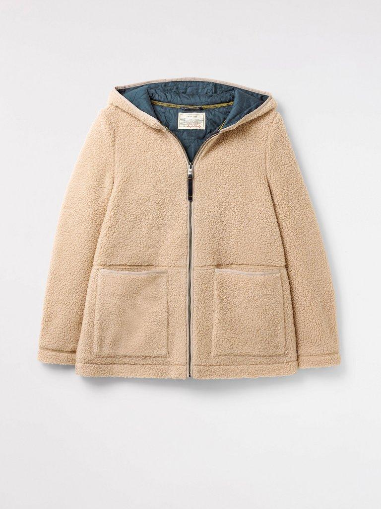 Coldest Day Sherpa Coat in NATURAL - FLAT FRONT