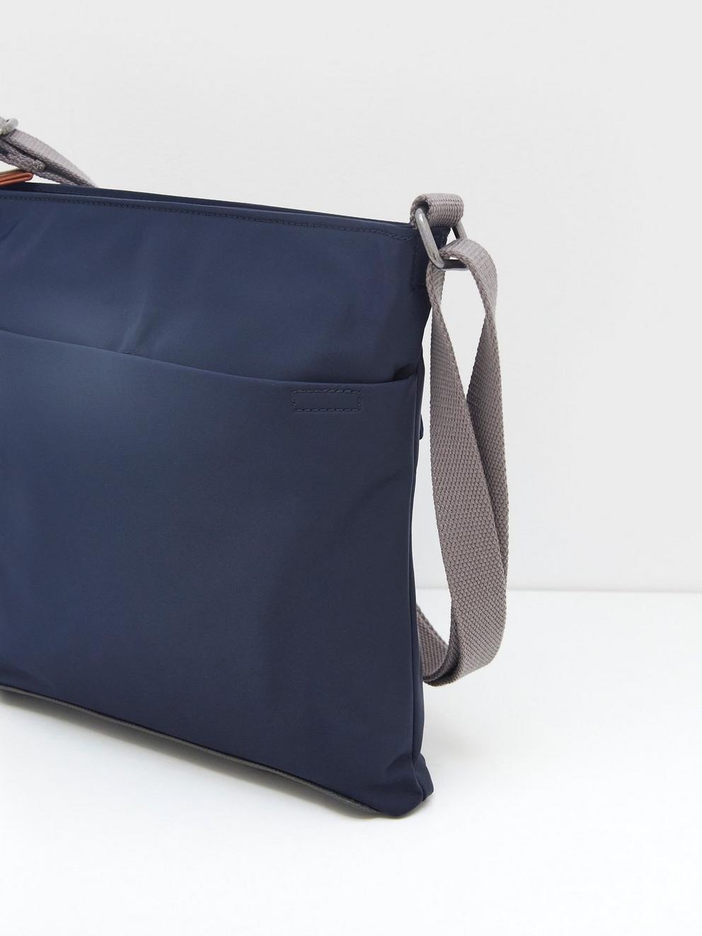 Bailey Zip Hobo Bag in NAVY - FLAT BACK