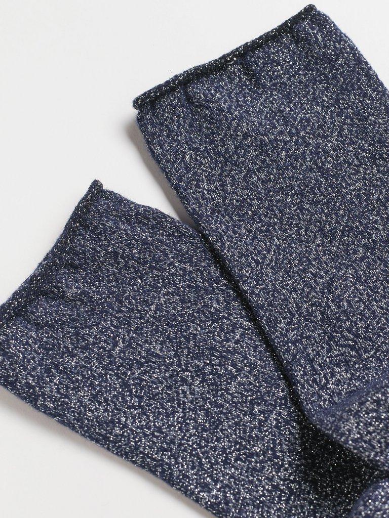 Sparkle Sock in NAVY - FLAT BACK