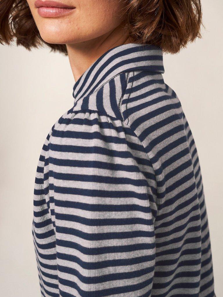 Stripes Galore Jersey Top in MULTI STRIPE - MODEL DETAIL