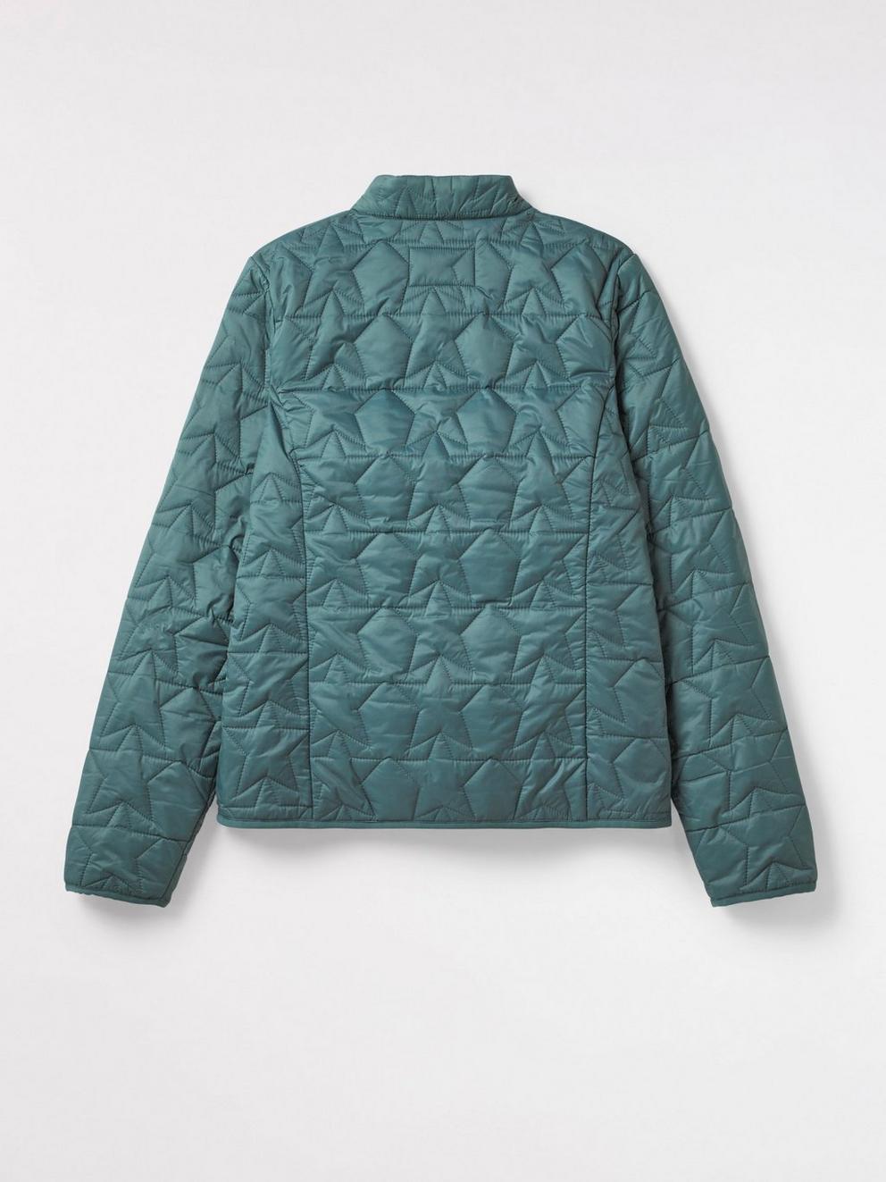 Dallington Star Quilted Jacket in GREEN - FLAT BACK