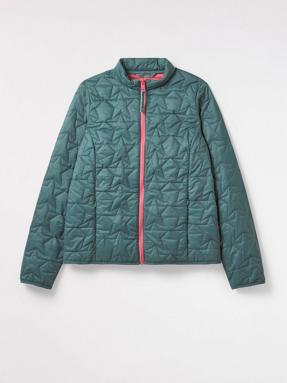 Dallington Star Quilted Jacket in GREEN - FLAT FRONT