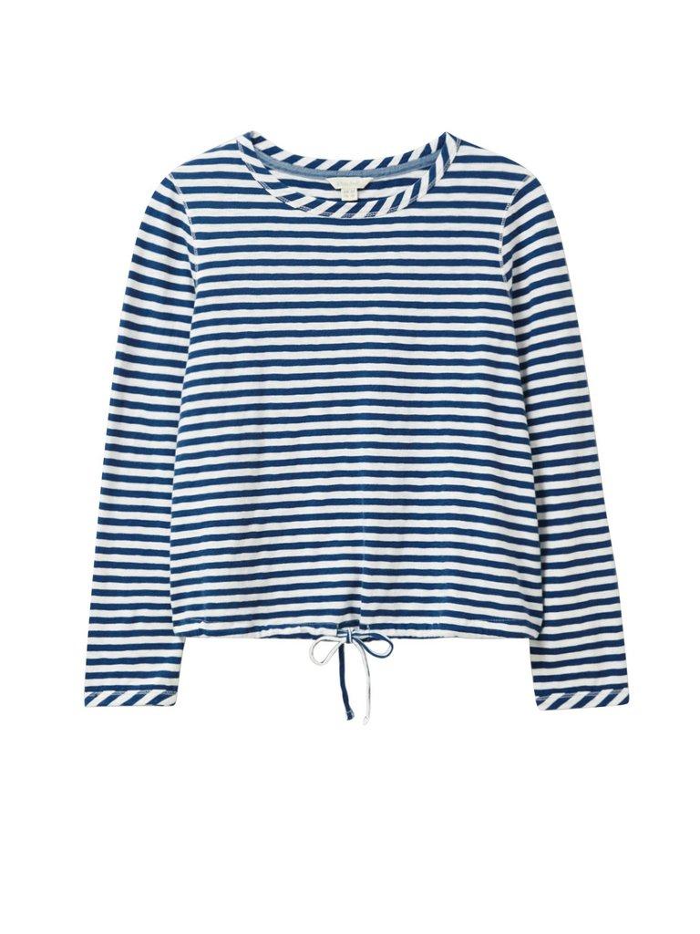 Emmi Jersey Top in VIOLET BLUE STRIPE - FLAT FRONT