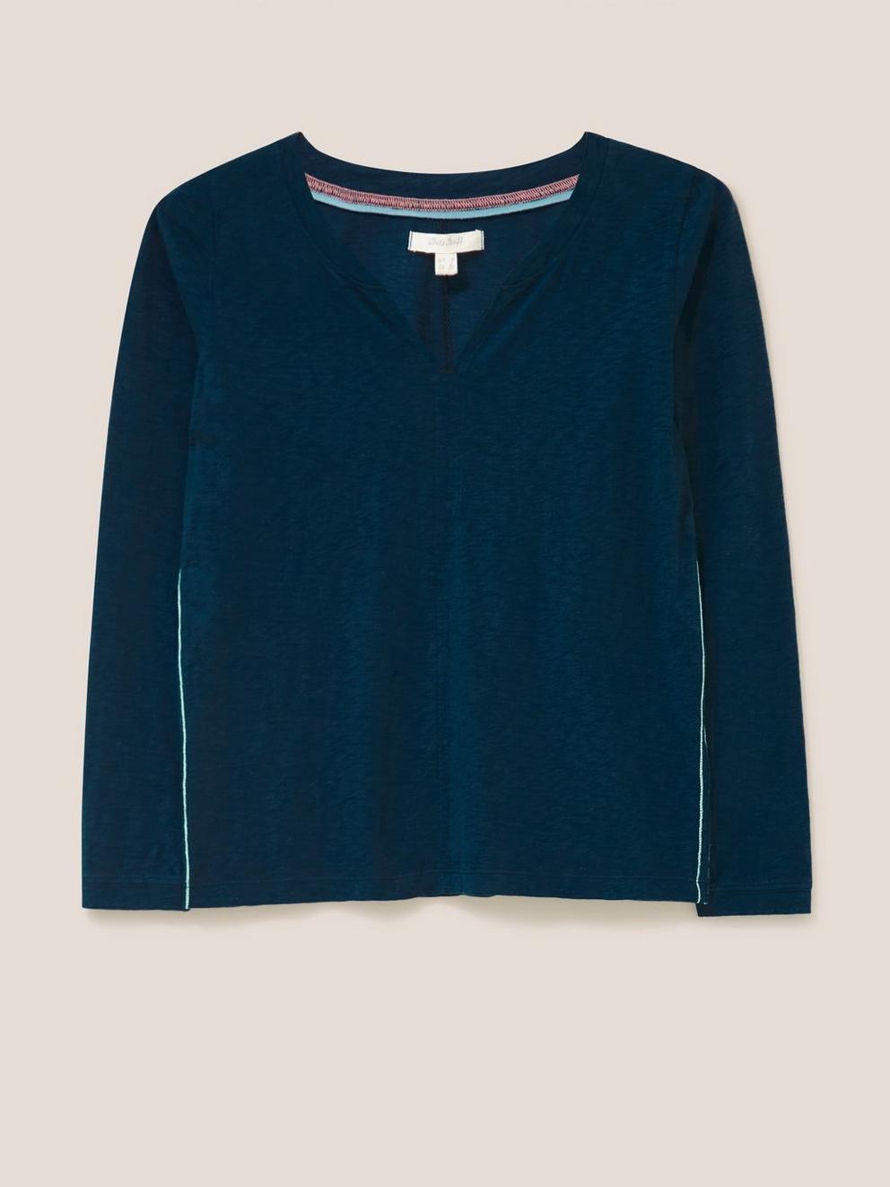 Holland Jersey Top in NAVY PLAIN - FLAT FRONT