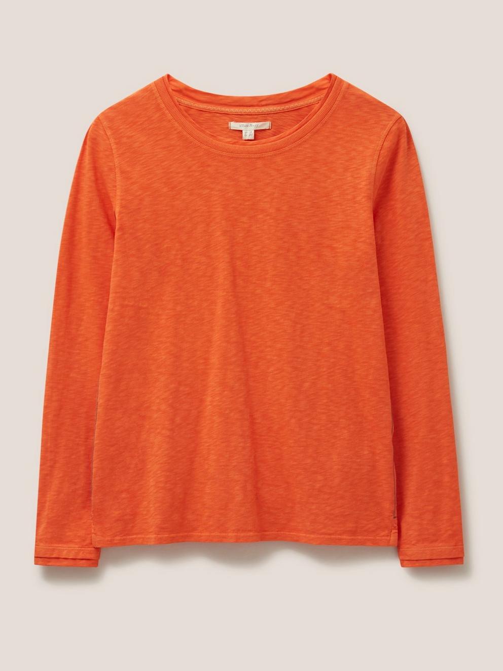 Holland Jersey Top in TOASTED ORANGE PLAIN - FLAT FRONT