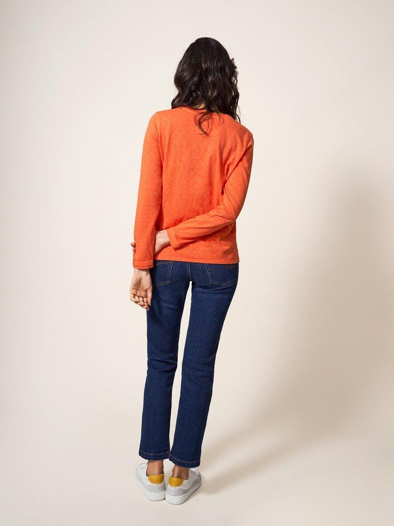 Holland Jersey Top in TOASTED ORANGE PLAIN - MODEL BACK