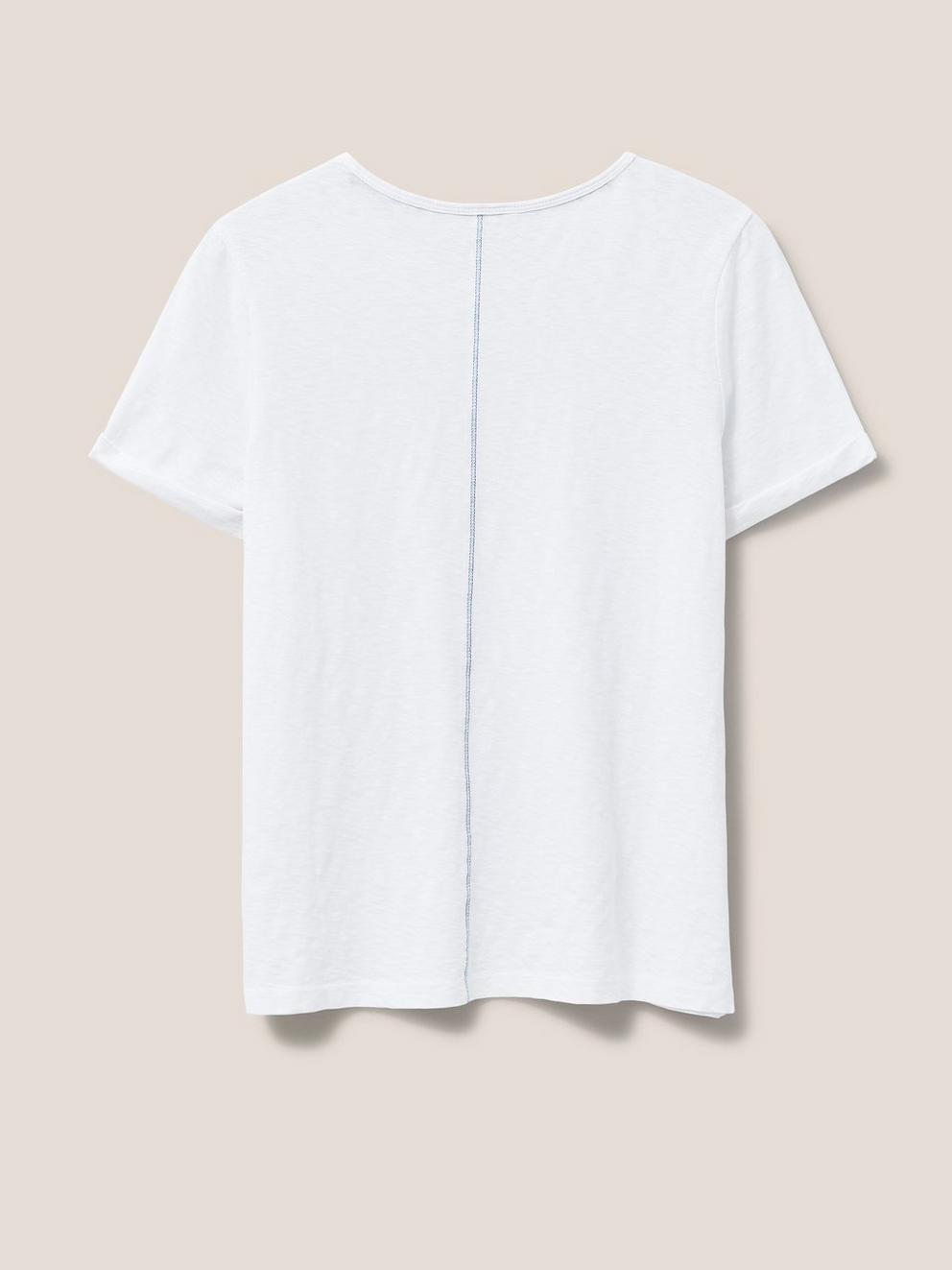 Hannah Pin Tuck Top in WHITE PLAIN - FLAT BACK