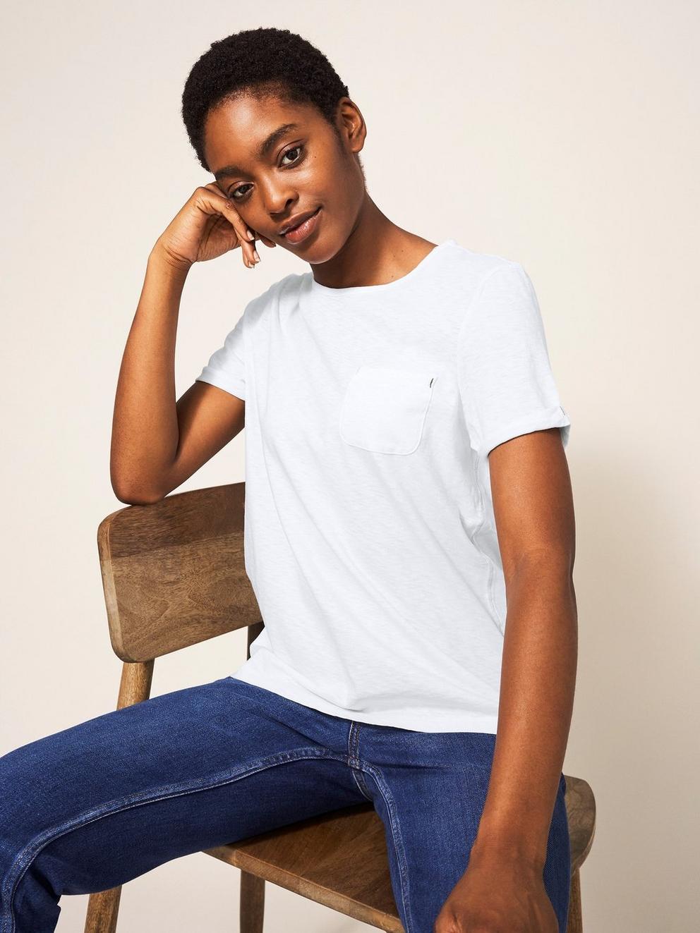 Hannah Pin Tuck Top in WHITE PLAIN - LIFESTYLE