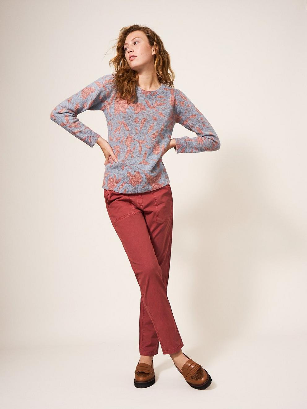 Flocking Birds Jumper in RED MULTI - LIFESTYLE