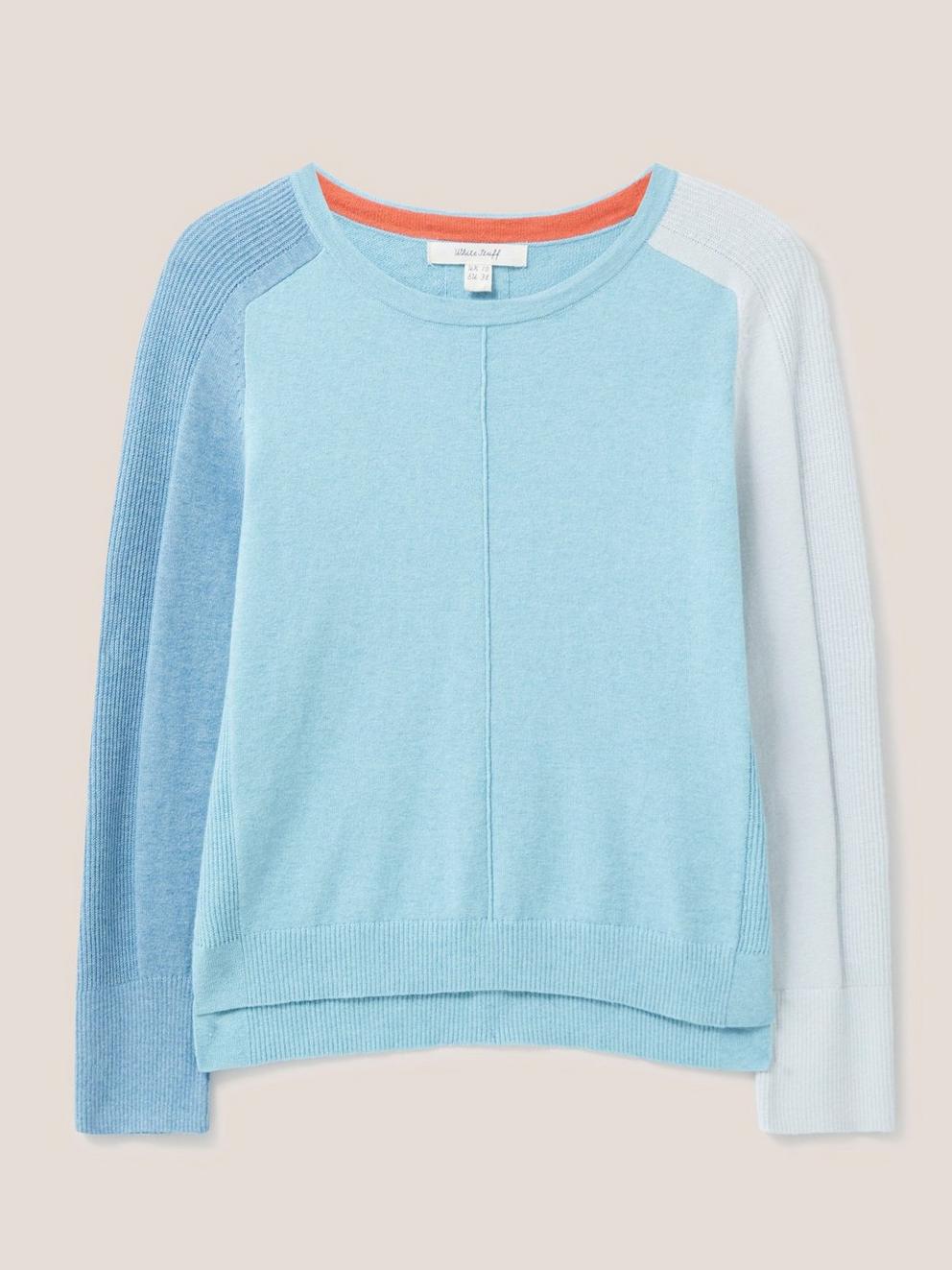 Eastside Jumper in BLUE PLAIN - FLAT FRONT