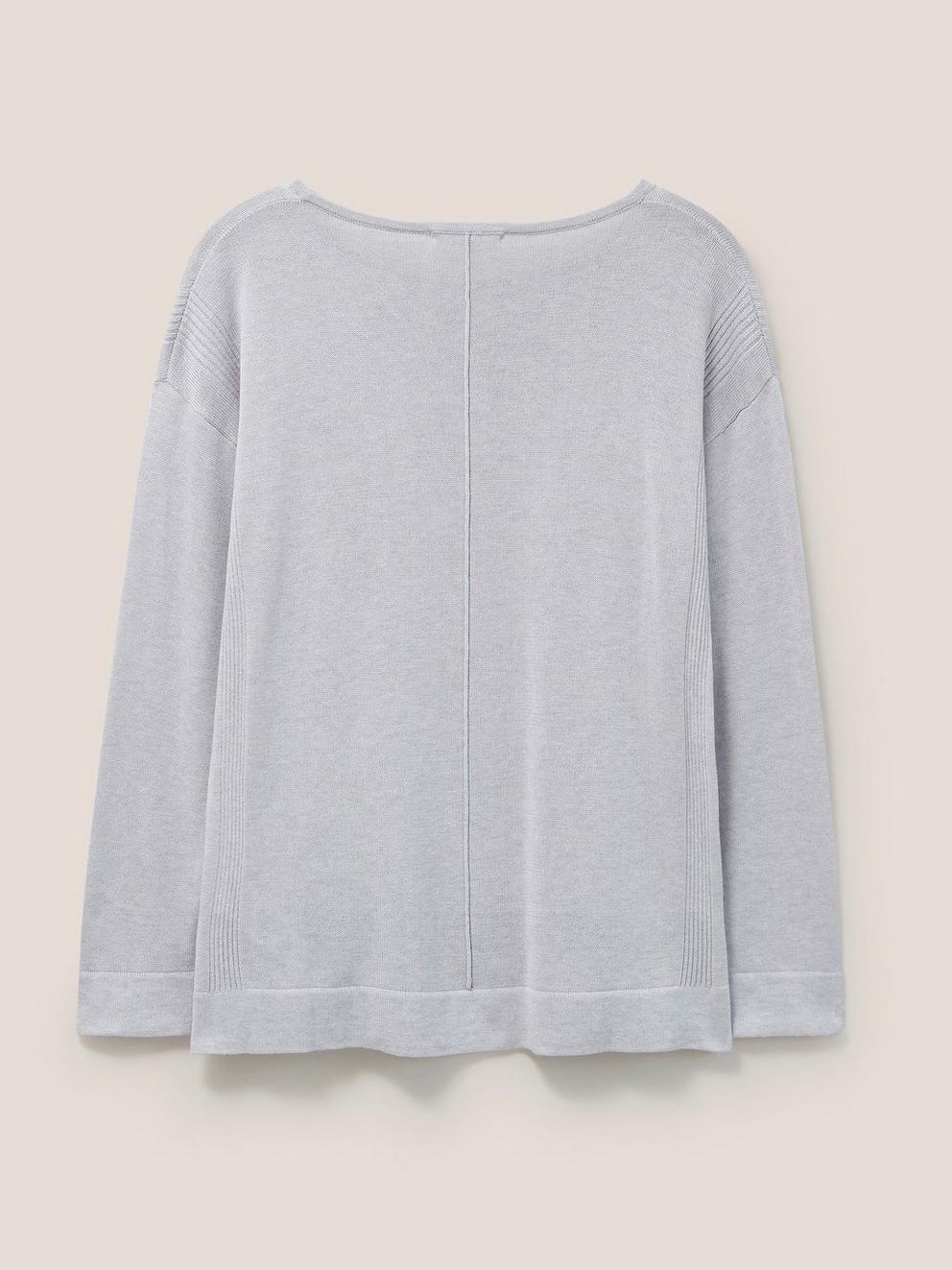 Eastside Jumper in LIGHT GREY PLAIN - FLAT BACK