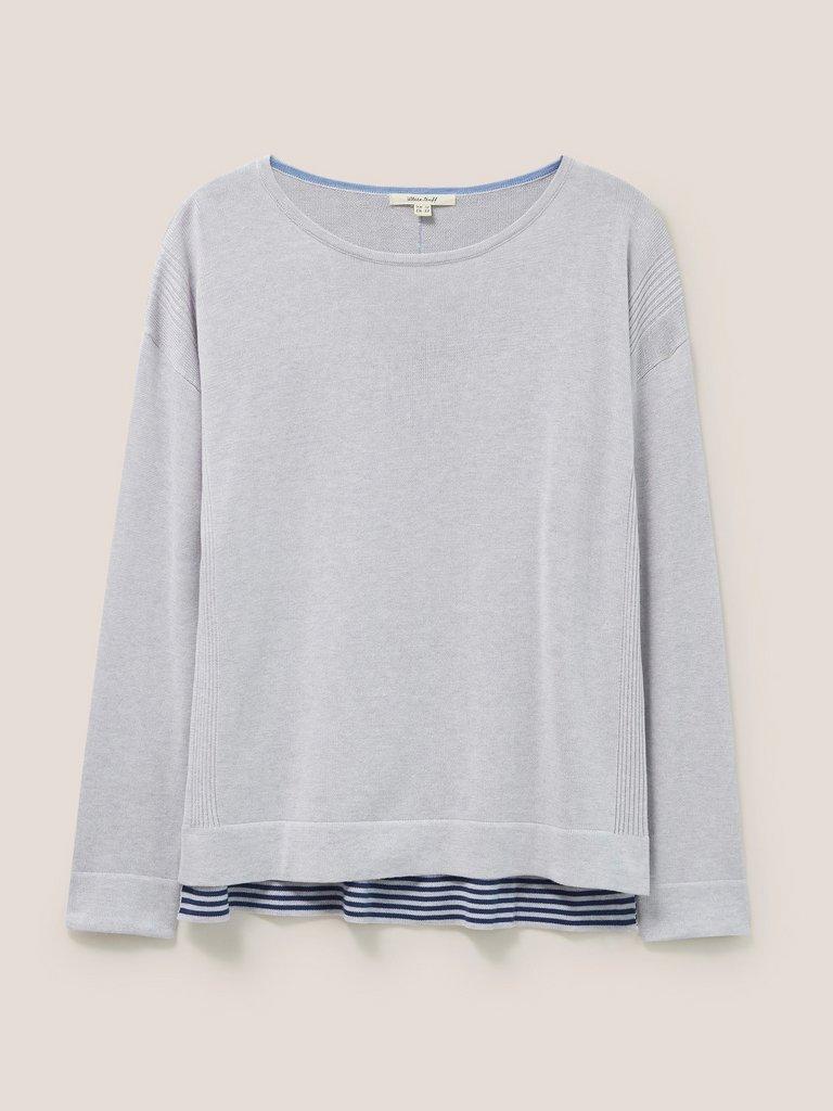 Eastside Jumper in LIGHT GREY PLAIN - FLAT FRONT