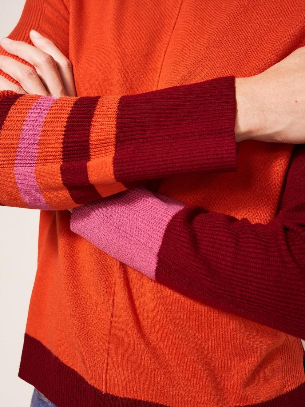 Eastside Jumper in TOASTED ORANGE PLAIN - MODEL DETAIL