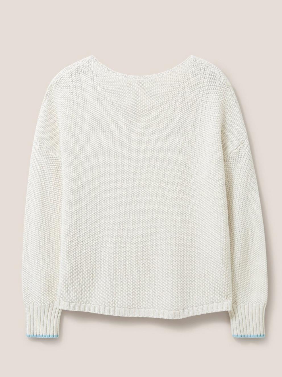 Eastside Jumper in VANILLA WHITE PLAIN - FLAT BACK