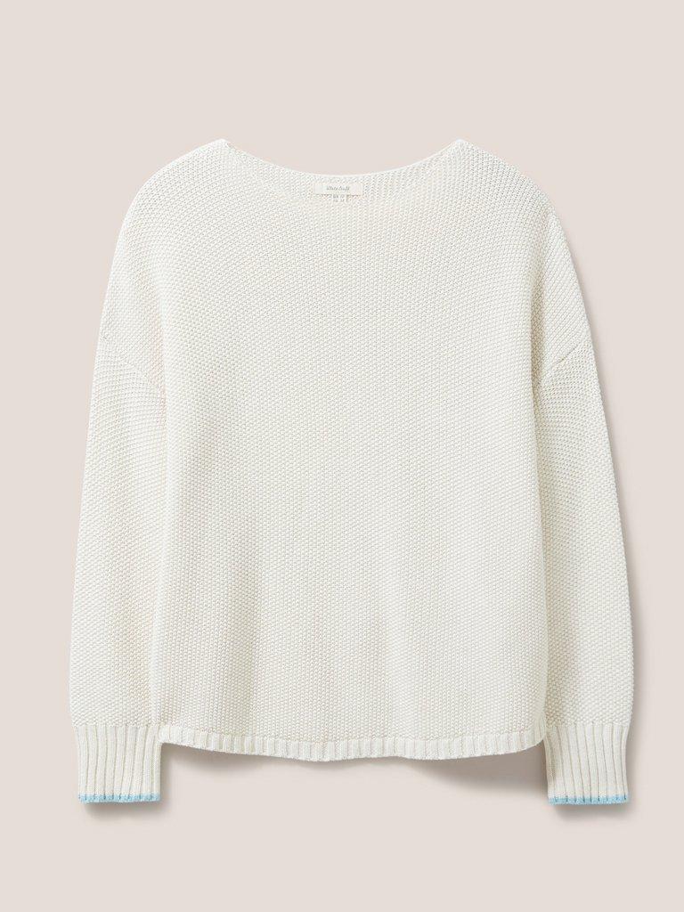 Eastside Jumper in VANILLA WHITE PLAIN - FLAT FRONT