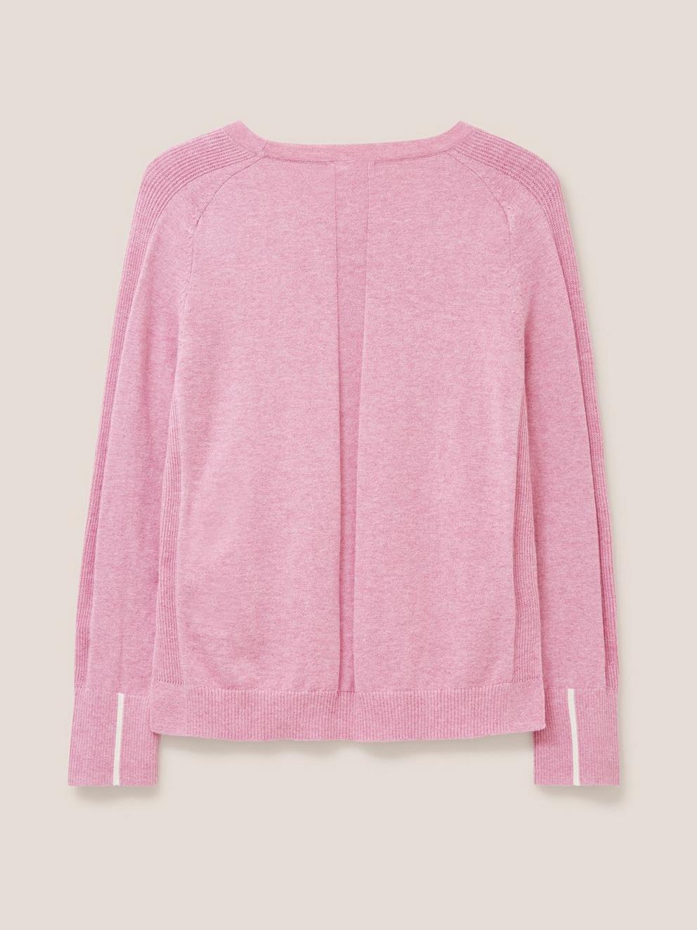 Albie Jumper in CHERRY PINK PLAIN - FLAT BACK