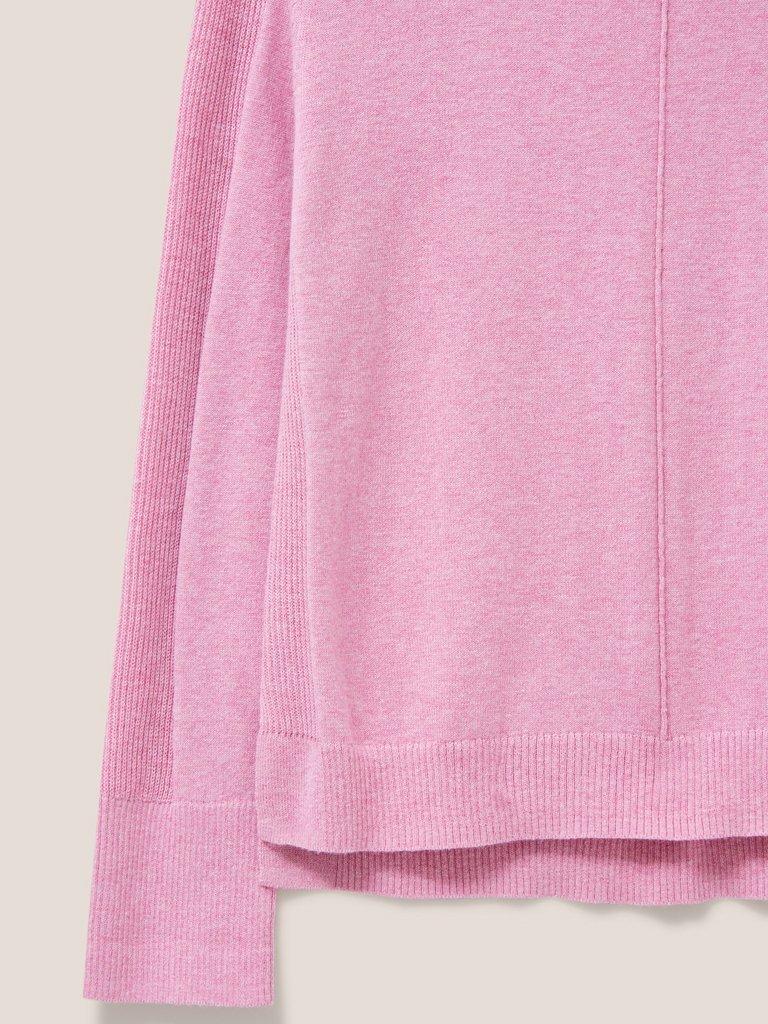 Albie Jumper in CHERRY PINK PLAIN - FLAT DETAIL