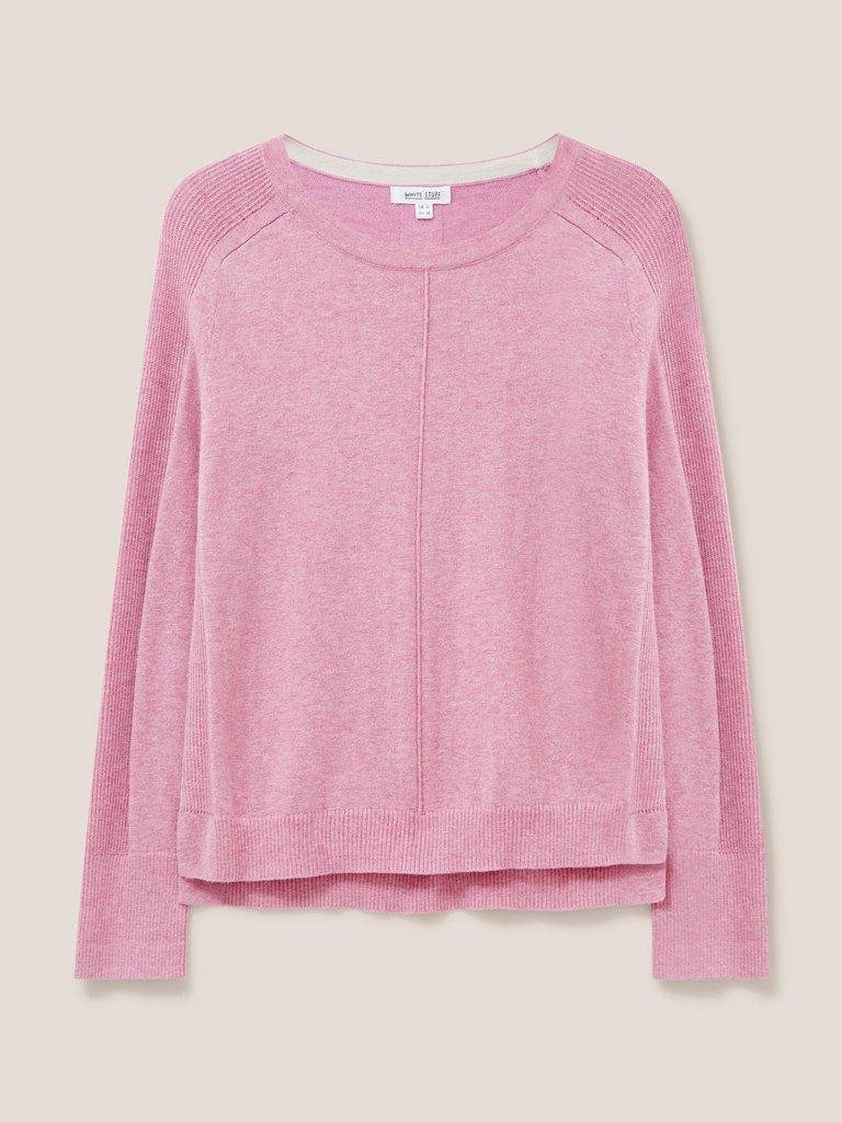 Albie Jumper in CHERRY PINK PLAIN - FLAT FRONT