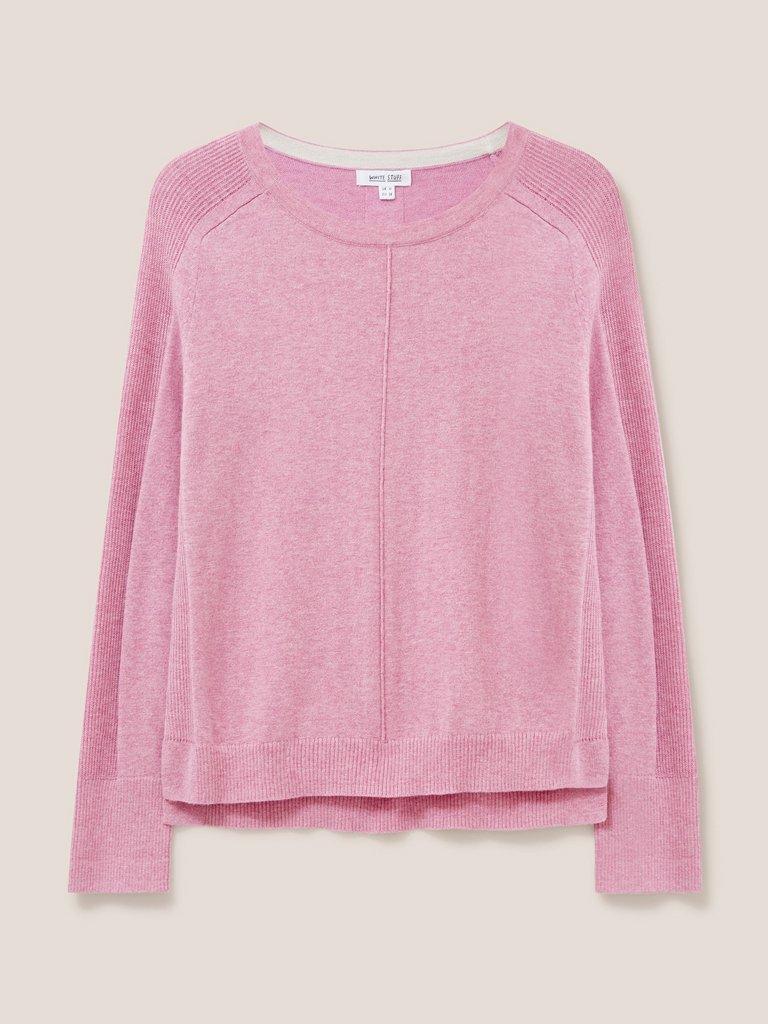 Albie Jumper in CHERRY PINK PLAIN - FLAT FRONT