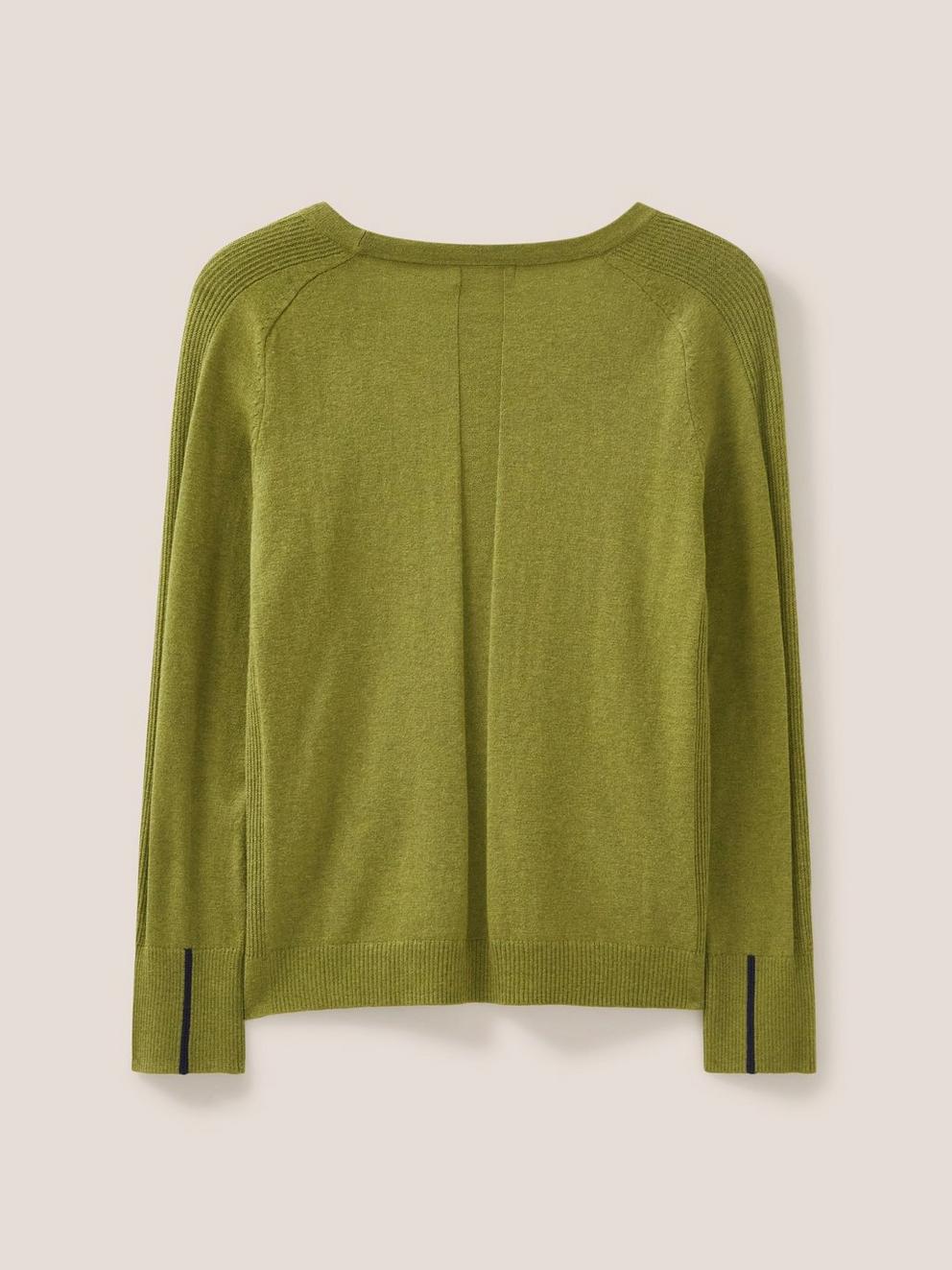 Albie Jumper in PERIDOT GREEN PLAIN - FLAT BACK