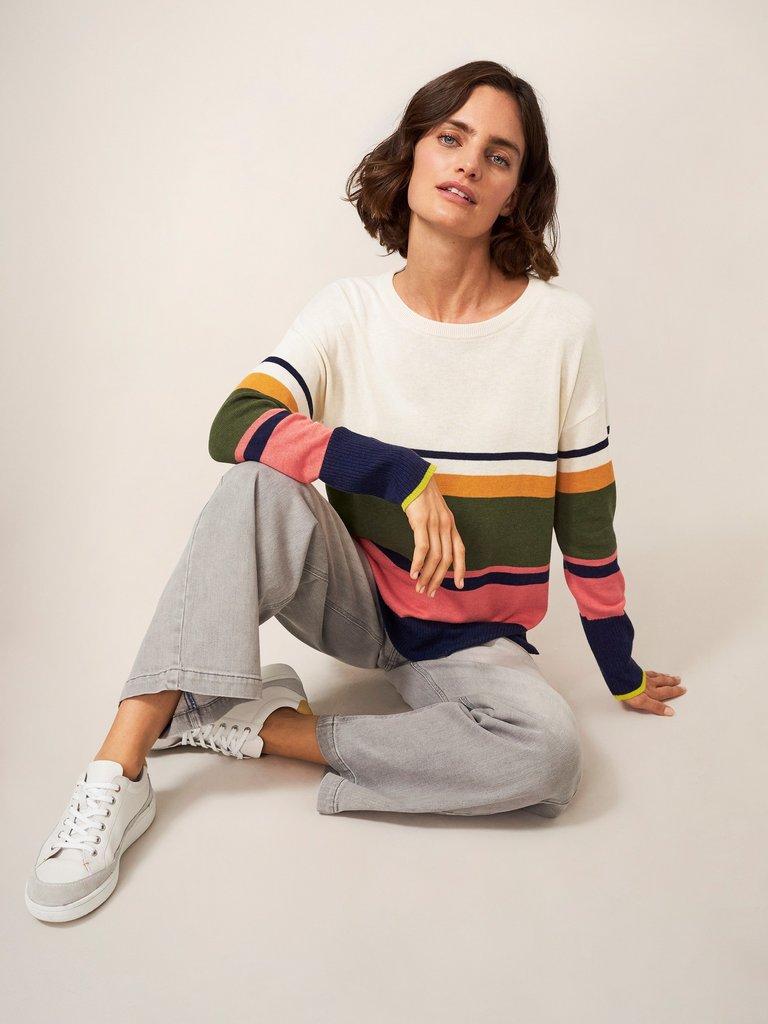 Lowland Colourblock Jumper in MULTI - LIFESTYLE