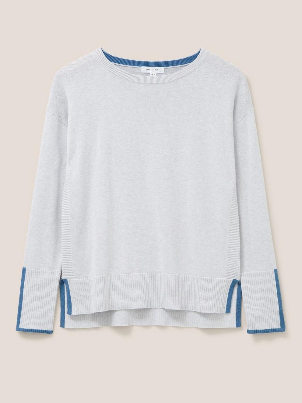 Sliced Spot Jumper in GREY MIX PLAIN - FLAT FRONT