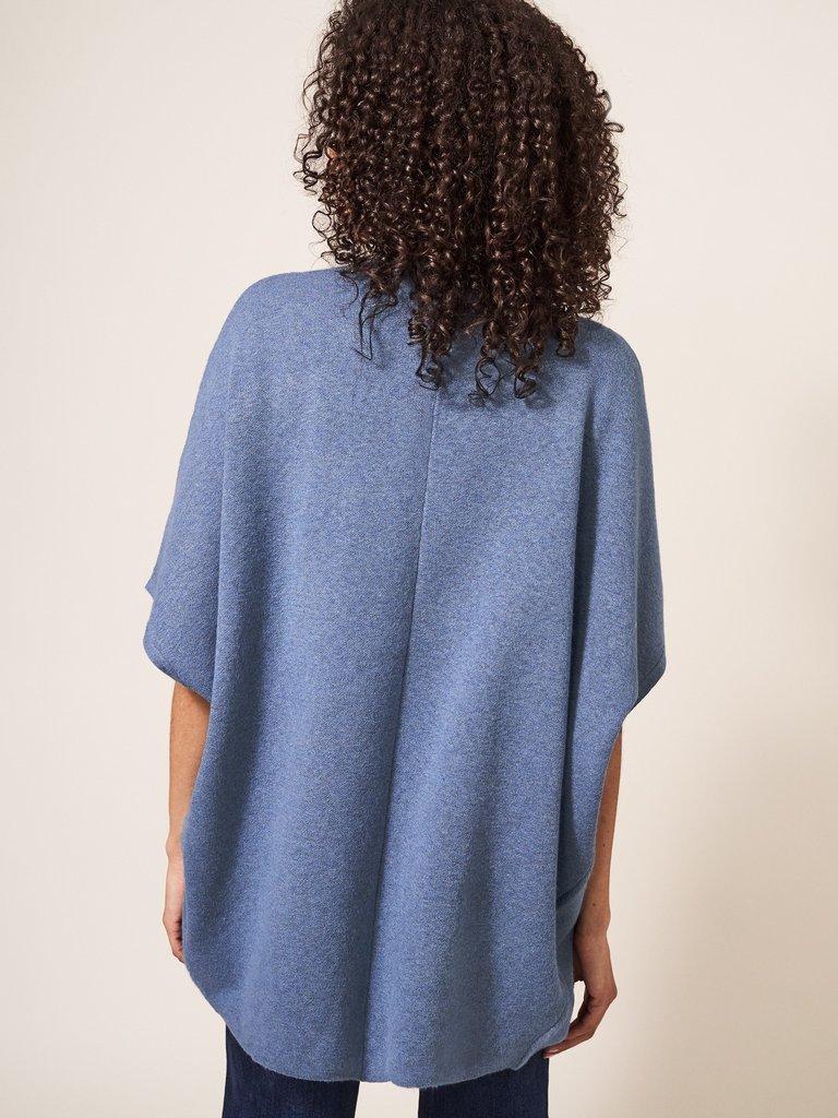 Dawn Cardi in VIOLET BLUE PLAIN - MODEL BACK