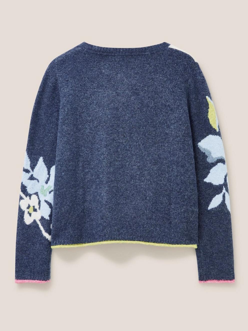 Fluttering Hearts Cardi in NAVY MIX - FLAT BACK