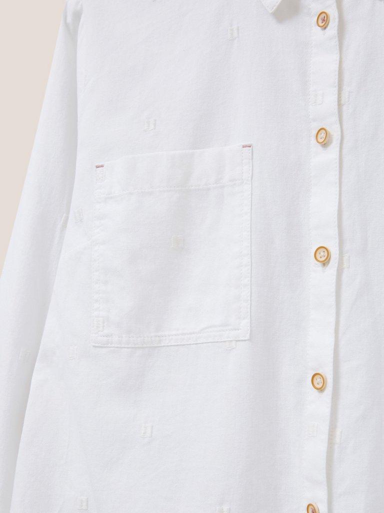 Marigold Dream Jersey Shirt in WHITE PLAIN - FLAT DETAIL